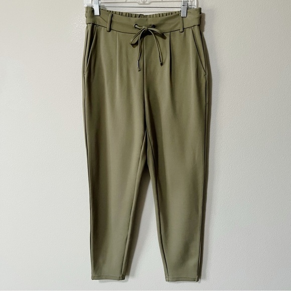 Halara Flex Midrise Drawstring Side Pocket Ankle Length Work Tapered Pant Green - Picture 7 of 15